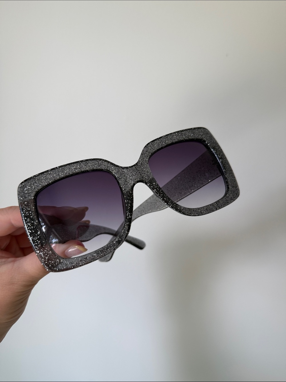 Free People Glitter Square Sunglasses - Gray